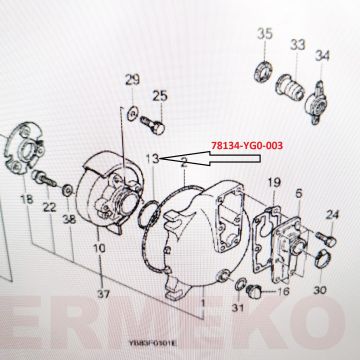 Oring motopompa HONDA WT20XK3, WT30XK3, WT20XK4, WT30XK4 - 78134-YG0-003