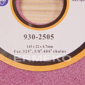 Disc pentru ascutit lant 145x22x4,7mm