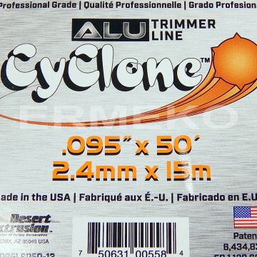 Fir damil aluminiu (fir nylon pentru cosit) CYCLONE profesional - 2.4mmx15m