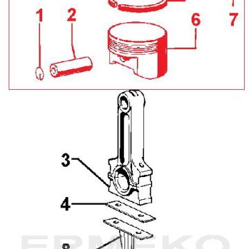 Piston complet cota I reparatie (+0.50mm) LOMBARDINI-INTERMOTOR IM250, IM252