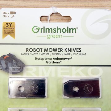 Set cutite (36 cutite + 36 suruburi) pentru robot tuns gazon HUSQVARNA 1200R, R38LI, R40LI, R45LI, R50LI, R70LI, R80Li, R160, Sileno, Sileno+, 210CC, 220AC, 230ACX