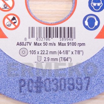 Disc pentru ascutit lant 105x22,2x2,9mm, pentru lant 1/4"